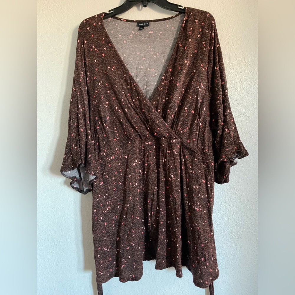 Pink Hearted Brown Shirt